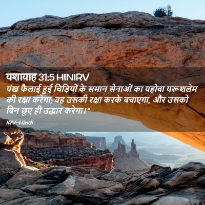 Picture 02 - यशायाह 31:5 HINIRV - पंख फैलाई हुई - Bible Verse Picture