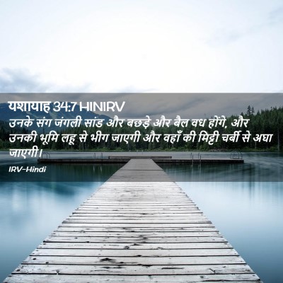 Picture 02 - यशायाह 34:7 HINIRV - उनके संग जंगली - Bible Verse Picture