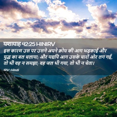 Picture 02 - यशायाह 42:25 HINIRV - इस कारण उस पर उसने - Bible Verse Picture