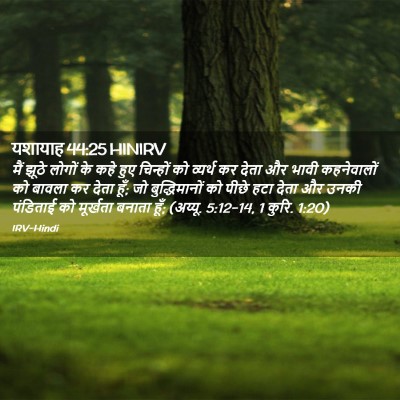 Picture 02 - यशायाह 44:25 HINIRV - मैं झूठे लोगों के - Bible Verse Picture