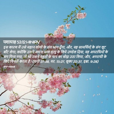 Picture 02 - यशायाह 53:12 HINIRV - इस कारण मैं उसे - Bible Verse Picture