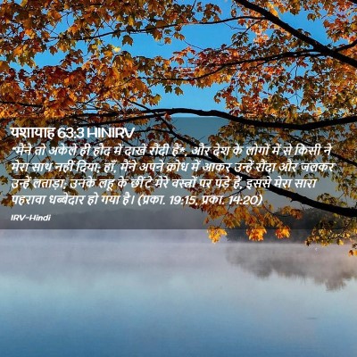Picture 02 - यशायाह 63:3 HINIRV - “मैंने तो अकेले ही - Bible Verse Picture