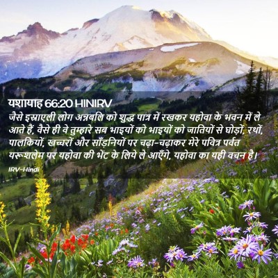 Picture 02 - यशायाह 66:20 HINIRV - जैसे इस्राएली लोग - Bible Verse Picture