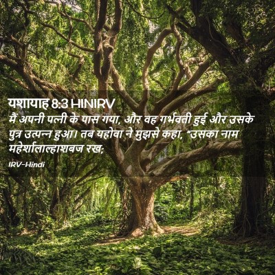 Picture 02 - यशायाह 8:3 HINIRV - मैं अपनी पत्‍नी के - Bible Verse Picture