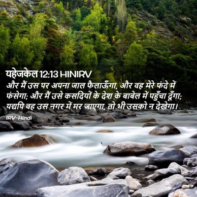 Picture 02 - यहेजकेल 12:13 HINIRV - और मैं उस पर अपना - Bible Verse Picture