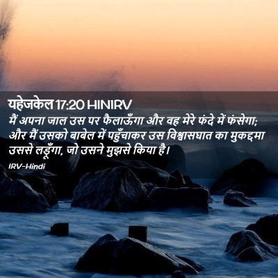 Picture 02 - यहेजकेल 17:20 HINIRV - मैं अपना जाल उस पर - Bible Verse Picture