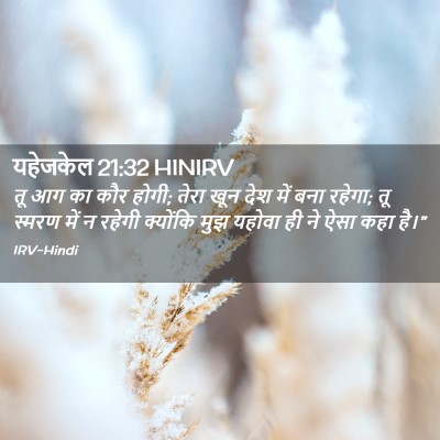 Picture 02 - यहेजकेल 21:32 HINIRV - तू आग का कौर होगी; - Bible Verse Picture