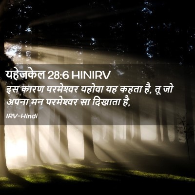 Picture 02 - यहेजकेल 28:6 HINIRV - इस कारण परमेश्‍वर - Bible Verse Picture