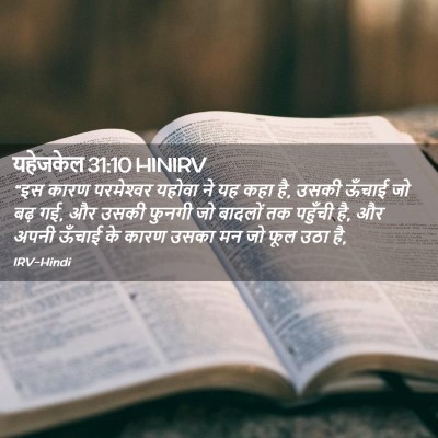 Picture 02 - यहेजकेल 31:10 HINIRV - “इस कारण - Bible Verse Picture