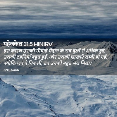 Picture 02 - यहेजकेल 31:5 HINIRV - इस कारण उसकी ऊँचाई - Bible Verse Picture