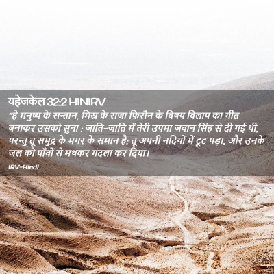 Picture 02 - यहेजकेल 32:2 HINIRV - “हे मनुष्य के - Bible Verse Picture