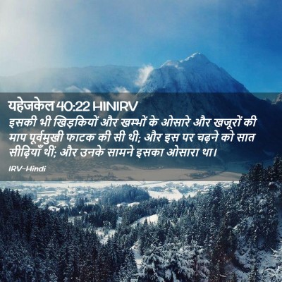 Picture 02 - यहेजकेल 40:22 HINIRV - इसकी भी खिड़कियों - Bible Verse Picture