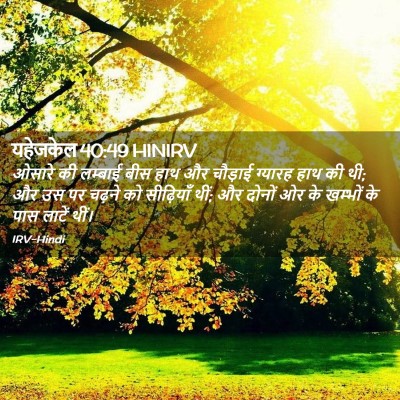 Picture 02 - यहेजकेल 40:49 HINIRV - ओसारे की लम्बाई - Bible Verse Picture