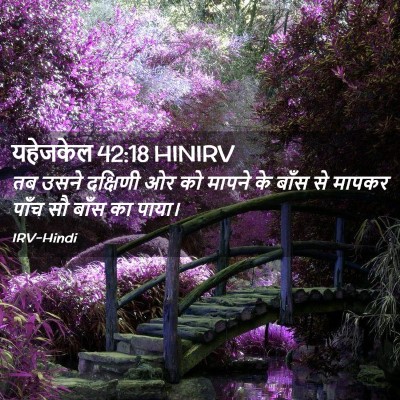 Picture 02 - यहेजकेल 42:18 HINIRV - तब उसने दक्षिणी ओर - Bible Verse Picture