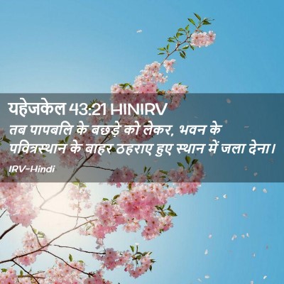 Picture 02 - यहेजकेल 43:21 HINIRV - तब पापबलि के बछड़े - Bible Verse Picture