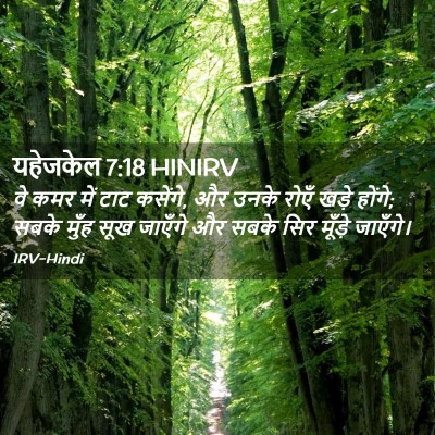 Picture 02 - यहेजकेल 7:18 HINIRV - वे कमर में टाट - Bible Verse Picture