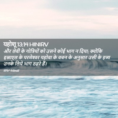Picture 02 - यहोशू 13:14 HINIRV - और लेवी के - Bible Verse Picture