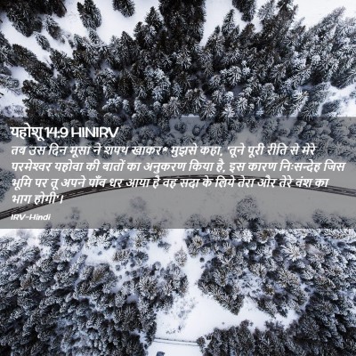Picture 02 - यहोशू 14:9 HINIRV - तब उस दिन मूसा ने - Bible Verse Picture