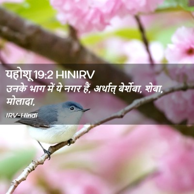 Picture 02 - यहोशू 19:2 HINIRV - उनके भाग में ये नगर - Bible Verse Picture
