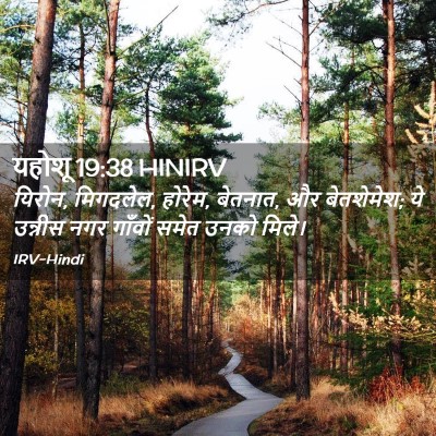 Picture 02 - यहोशू 19:38 HINIRV - यिरोन, मिगदलेल, - Bible Verse Picture