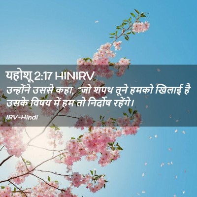 Picture 02 - यहोशू 2:17 HINIRV - उन्होंने उससे कहा, - Bible Verse Picture