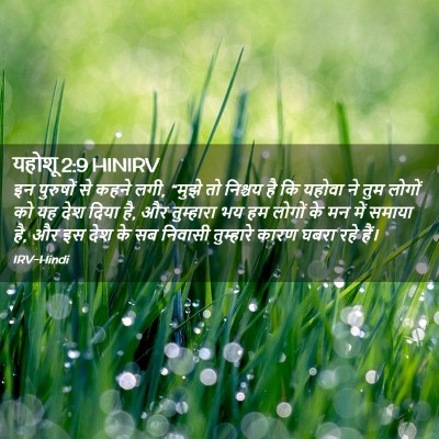 Picture 02 - यहोशू 2:9 HINIRV - इन पुरुषों से कहने - Bible Verse Picture