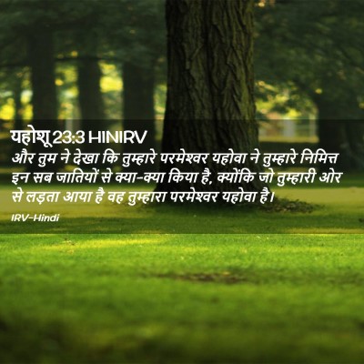 Picture 02 - यहोशू 23:3 HINIRV - और तुम ने देखा कि - Bible Verse Picture