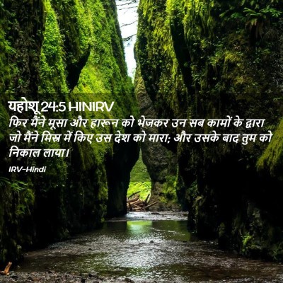 Picture 02 - यहोशू 24:5 HINIRV - फिर मैंने मूसा और - Bible Verse Picture