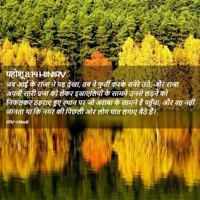 Picture 02 - यहोशू 8:14 HINIRV - जब आई के राजा ने यह - Bible Verse Picture
