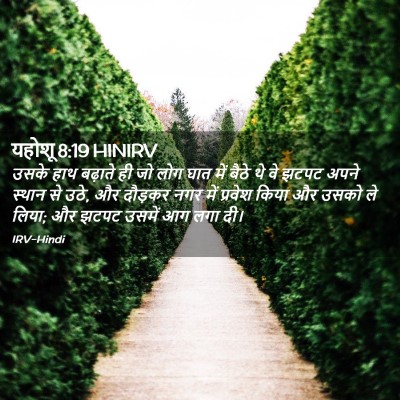 Picture 02 - यहोशू 8:19 HINIRV - उसके हाथ बढ़ाते ही - Bible Verse Picture