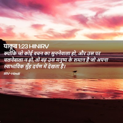 Picture 02 - याकूब 1:23 HINIRV - क्योंकि जो कोई वचन - Bible Verse Picture