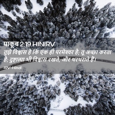 Picture 02 - याकूब 2:19 HINIRV - तुझे विश्वास है कि - Bible Verse Picture