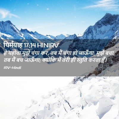 Picture 02 - यिर्मयाह 17:14 HINIRV - हे यहोवा मुझे चंगा - Bible Verse Picture