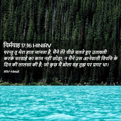 Picture 02 - यिर्मयाह 17:16 HINIRV - परन्तु तू मेरा हाल - Bible Verse Picture