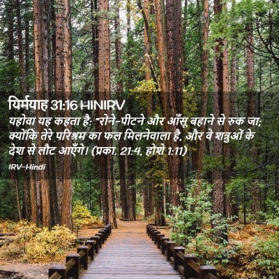 Picture 02 - यिर्मयाह 31:16 HINIRV - यहोवा यह कहता है: - Bible Verse Picture
