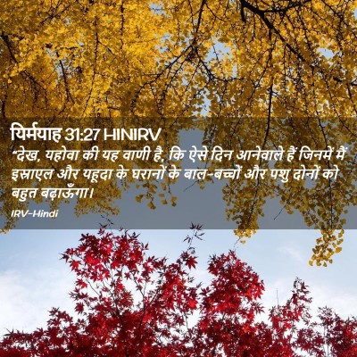 Picture 02 - यिर्मयाह 31:27 HINIRV - “देख, यहोवा की यह - Bible Verse Picture