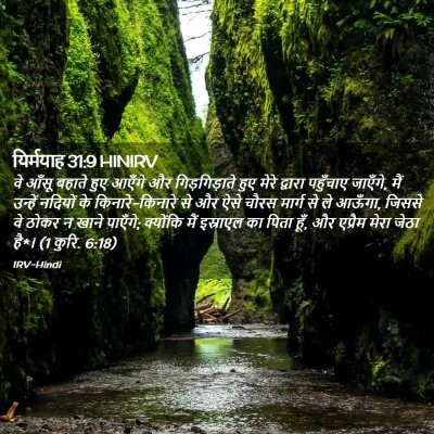 Picture 02 - यिर्मयाह 31:9 HINIRV - वे आँसू बहाते हुए - Bible Verse Picture