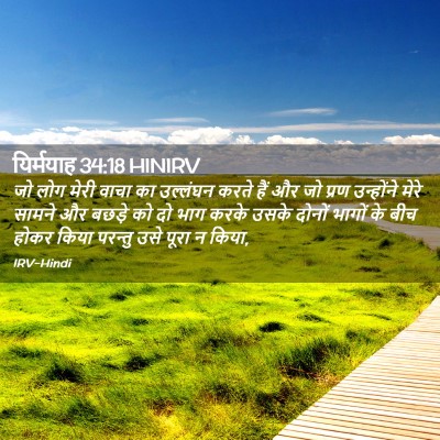 Picture 02 - यिर्मयाह 34:18 HINIRV - जो लोग मेरी वाचा का - Bible Verse Picture