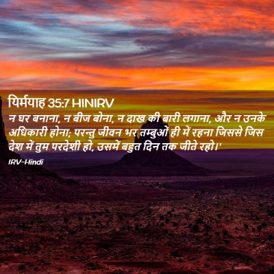 Picture 02 - यिर्मयाह 35:7 HINIRV - न घर बनाना, न बीज - Bible Verse Picture