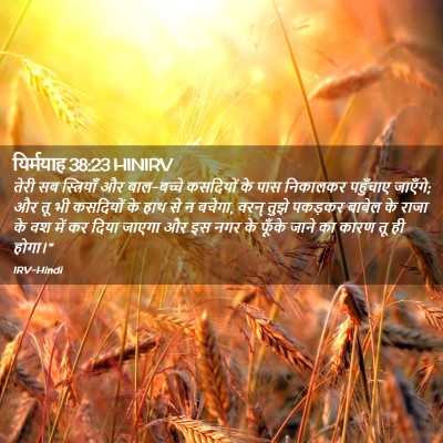 Picture 02 - यिर्मयाह 38:23 HINIRV - तेरी सब स्त्रियाँ - Bible Verse Picture