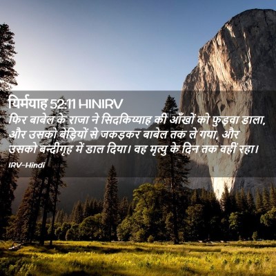 Picture 02 - यिर्मयाह 52:11 HINIRV - फिर बाबेल के राजा - Bible Verse Picture