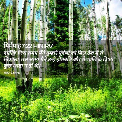 Picture 02 - यिर्मयाह 7:22 HINIRV - क्योंकि जिस समय - Bible Verse Picture