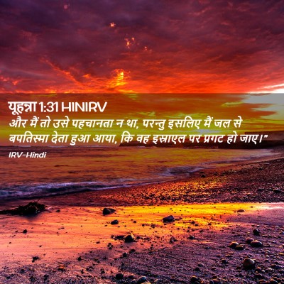 Picture 02 - यूहन्ना 1:31 HINIRV - और मैं तो उसे - Bible Verse Picture