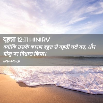 Picture 02 - यूहन्ना 12:11 HINIRV - क्योंकि उसके कारण - Bible Verse Picture