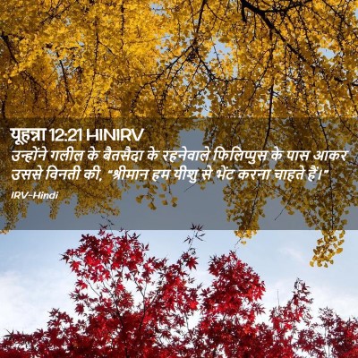 Picture 02 - यूहन्ना 12:21 HINIRV - उन्होंने गलील के - Bible Verse Picture