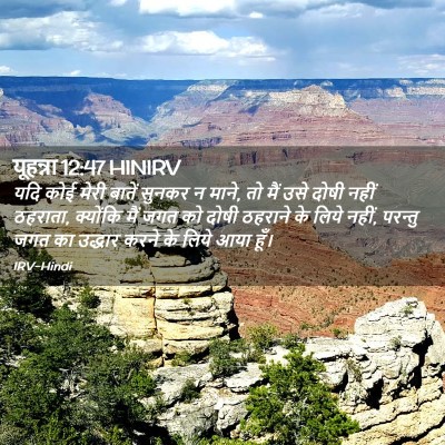 Picture 02 - यूहन्ना 12:47 HINIRV - यदि कोई मेरी बातें - Bible Verse Picture