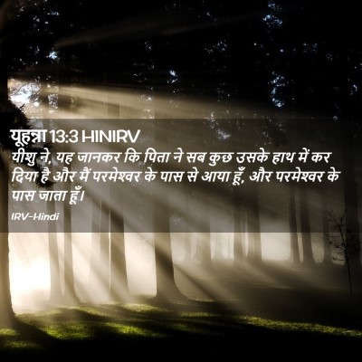 Picture 02 - यूहन्ना 13:3 HINIRV - यीशु ने, यह जानकर - Bible Verse Picture