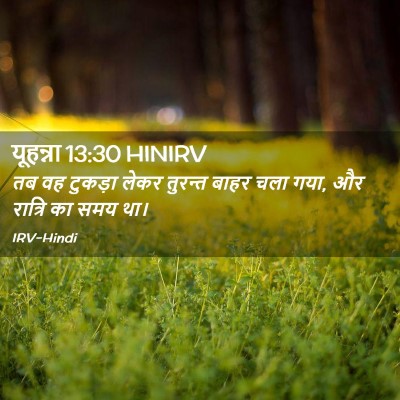 Picture 02 - यूहन्ना 13:30 HINIRV - तब वह टुकड़ा लेकर - Bible Verse Picture