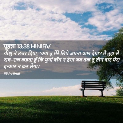 Picture 02 - यूहन्ना 13:38 HINIRV - यीशु ने उत्तर दिया, - Bible Verse Picture