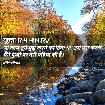 Picture 02 - यूहन्ना 17:4 HINIRV - जो काम तूने मुझे - Bible Verse Picture